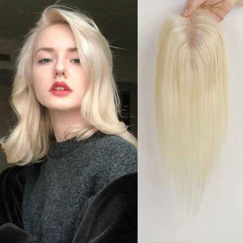Blonde Brown Ombre Remy Human Hair Topper 12" Clip-in Hairpiece Mój sklep