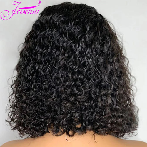 Peruka z koronką z przodu Kinky Curly Bob – 100% brazylijskich włosów ludzkich