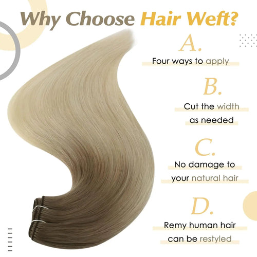 Ombre Blonde Human Hair Weft – Silky Straight Remy Extensions
