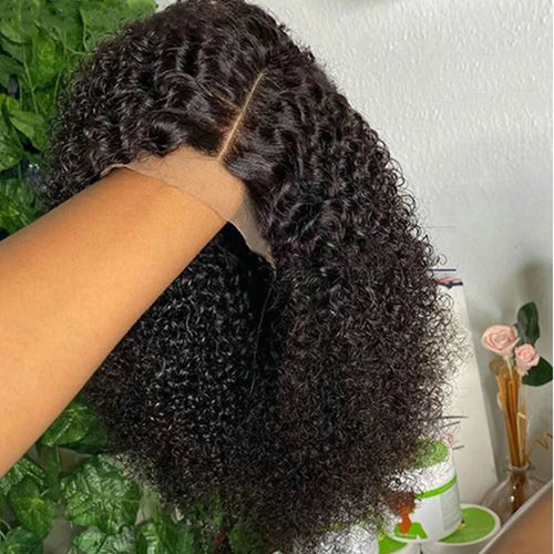 Peruka z koronką z przodu Kinky Curly Bob – 100% brazylijskich włosów ludzkich