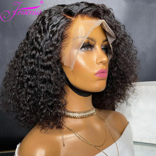 Peruka z koronką z przodu Kinky Curly Bob – 100% brazylijskich włosów ludzkich