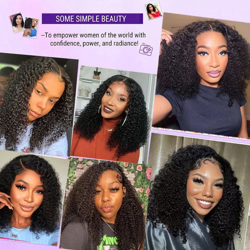 Peruka z koronką z przodu Kinky Curly Bob – 100% brazylijskich włosów ludzkich