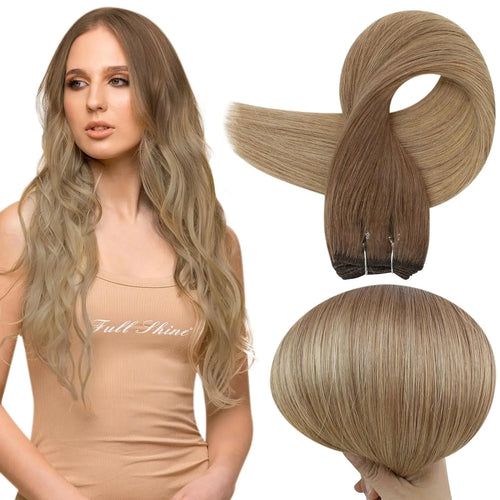 Ombre Blonde Human Hair Weft – Silky Straight Remy Extensions
