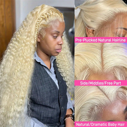 613 Honey Blonde Deep Wave HD Lace Front Wig – 100% brazylijskich włosów ludzkich